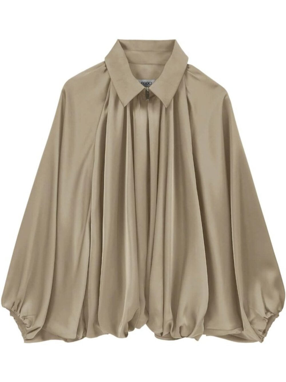 Womens New Khaki Polyester Lapel Collar Oversized Batwing Sleeve Bomber Jacket